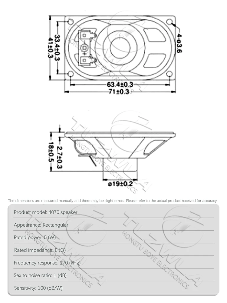 1PCS 4R 8R 5W / 10W LCD Monitor/TV Speaker Horn 4 8 ohms 5/10 Watt 30*70*17MM 50*90*37MM 30*70*17MM 41*71*24MM Horn Loud Speaker