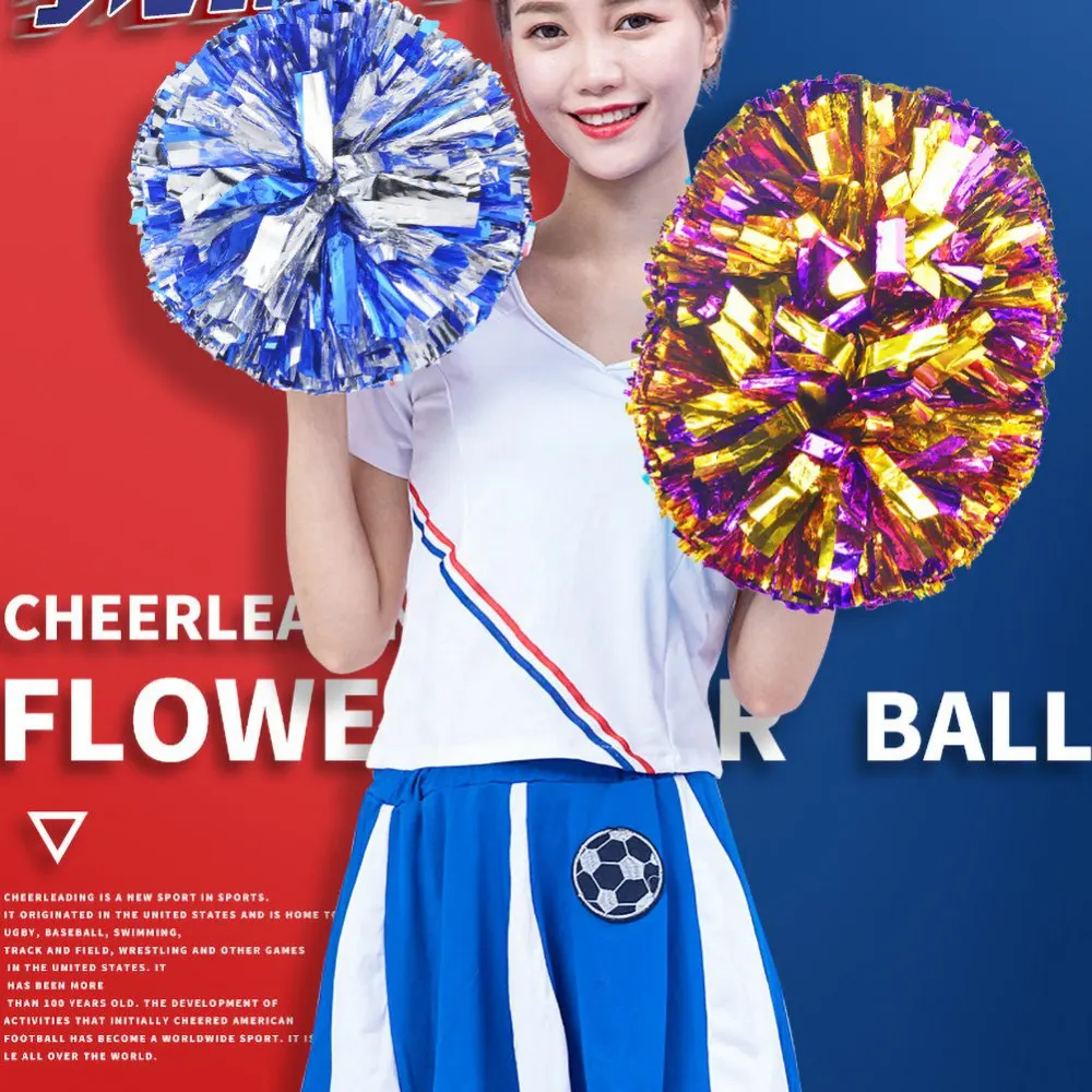 Cheerleading Pompoms Cheer Poms Team Accessories for Soccer Basketball Baseball for Sports Party Dance with Baton Handle
