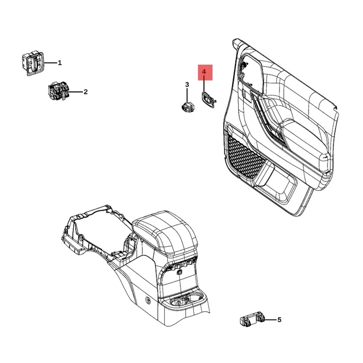 

Дверной переключатель с боковой дверью для Jeep Wrangler Jk J3 2011-2018