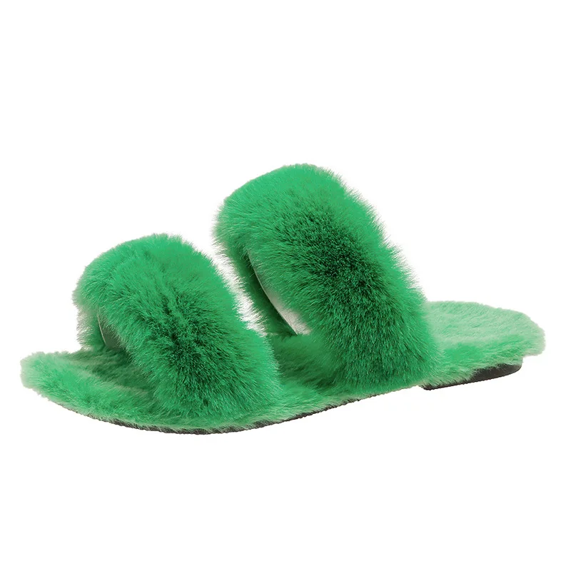 

Home Slippers Women's Shoes Luxury Slides Fur Flip Flops Cross-Tied Flock Low Pantofle Massage Flat Designer Plush 2023 Basic Ru