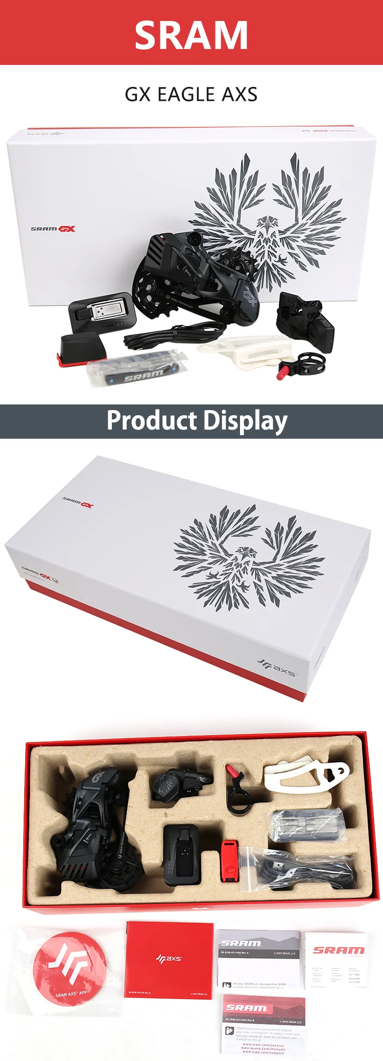 Sram Gx Eagle Axs 1x12 12 Speed Electronic Bicycle Kit Wireless Shifter Trigger Lever Rear