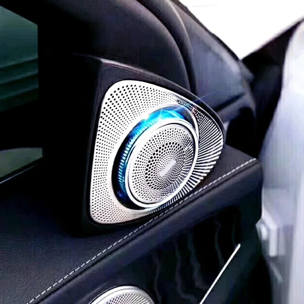 메르세데스 벤츠 W222 S 클래스용 자동차 3D 회전 조명 트위터 64/7색 트레블 스피커 LED 트레블 스피커 오디오 트럼펫 혼