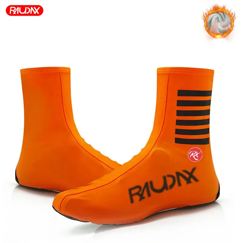 Raudax Winter Thermal Fleece Cycling Shoe Cover Man MTB Bike Sport Shoes Covers Women Bicycle Overshoes Cubre Ciclismo Windproof bicycle shoe covers