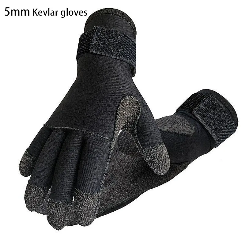 3/5mm Thicken Kevlar Diving Gloves Scratch Proof Fish Hunting Warm Gloves Deep Dive Underwater Spearfishing Skiing Gloves 4