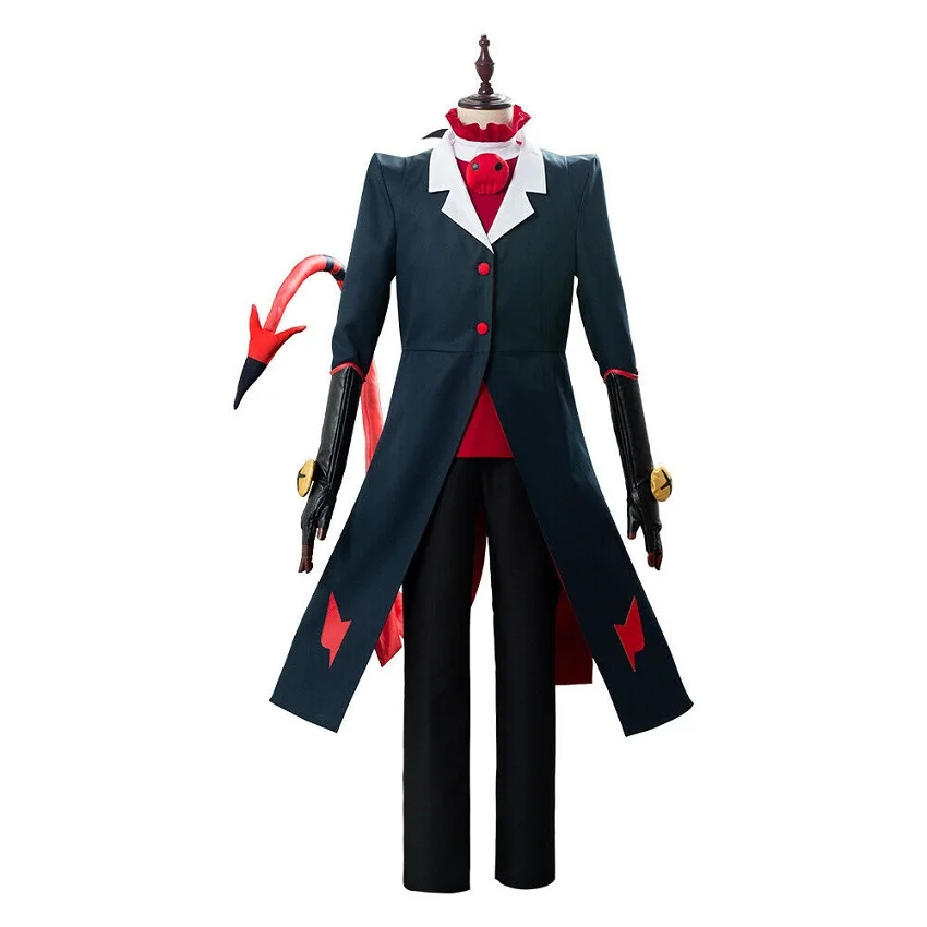 

New Cosplay Anime Red Spoof Costume Helluva Boss Blitzo Uniform Set Full Halloween Carnival Party Costume Men Ladies Custom