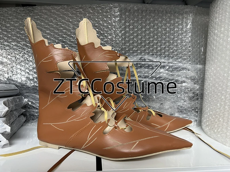 2023 mittelalter liche gotische Retro Elfen hexe Blätter Schnürschuhe für Frauen Männer Cosplay Kostüm Karneval Party Ritter Stiefel Zubehör – Detail 6