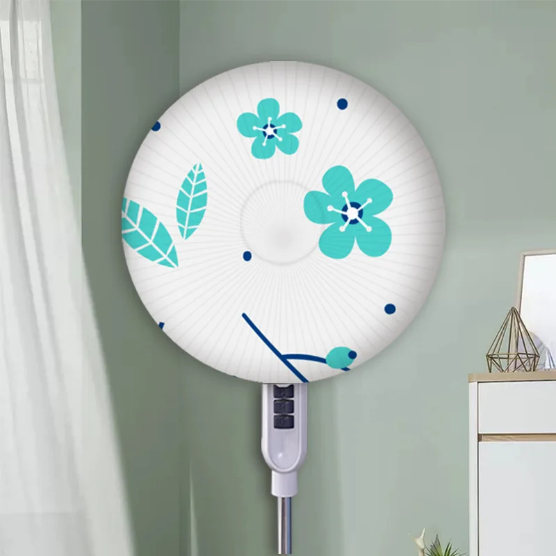 Fresh Green Plant Fan Dust Cover Bedroom All-inclusive Round Flower Print Fan Cover 40-50CM Universal
