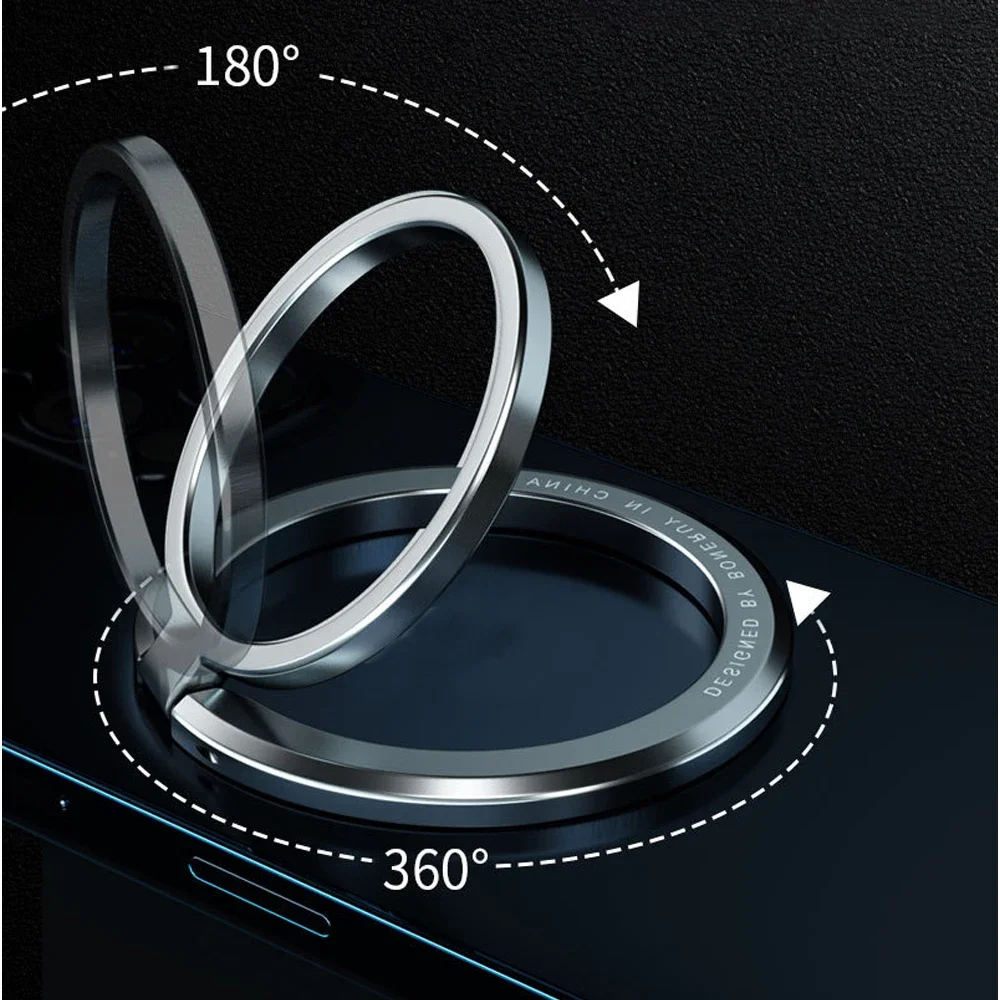 Anello Magnetico Per Cellulare Con Supporto - Rotazione 360°, Compatibile Con MagSafe IPhone E Android, Grafite - Foto 2