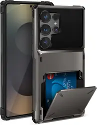 Shockproof Wallet Case with Credit Card Holder and Heavy Duty Protection - Samsung S26 Ultra (Black)
