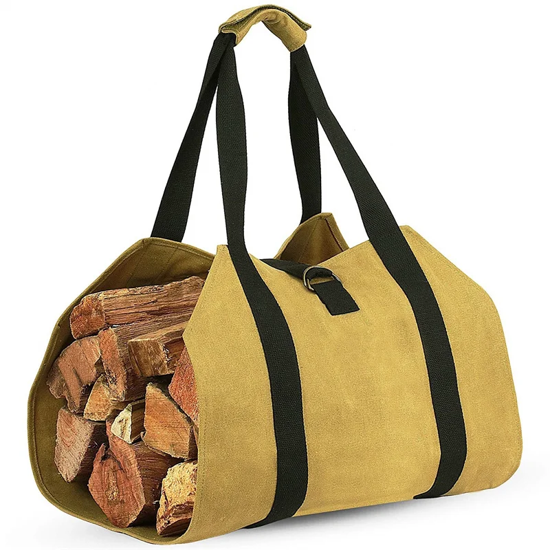 

Transport Heavy Duty Log Storage Bag Carrying Fireplace Universal Wood Carrier Indoor Outdoor Firewood Tote Large Capacity