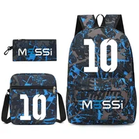 Large Capacity Football Backpack Casual Leisure Messi C Ronaldo Unisex Shoulder Bag Trendy Arc Shoulder Strap Sports Bag for Boy