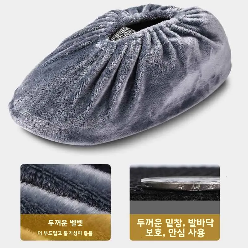 두꺼운 벨벳 신발 커버 일회용 세탁 가능 실내 미끄럼 방지 어린이 발 커버 가정용 내마모성 바닥 보호대