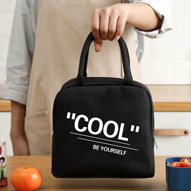 Insulated Lunch Bag  Zipper Cooler Tote Thermal Bag Lunch Box  Canvas Food Picnic Lunch Bags for Work Handbag Food Pattern 4Food009