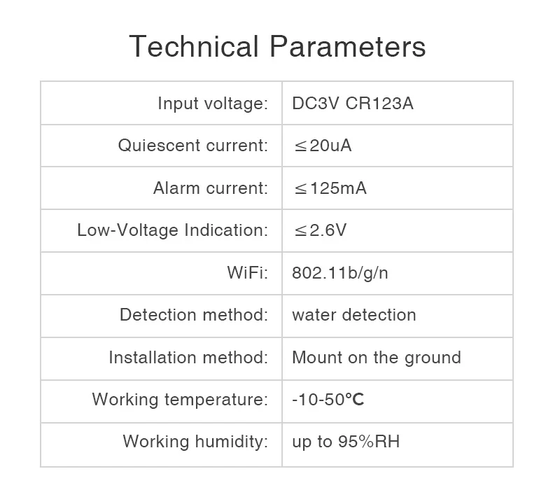 Wifi wasser leck detektor wasser flut sensor intelligentes leben app fern überwachung hochwasser alarm überlauf sicherheit – Detail 7