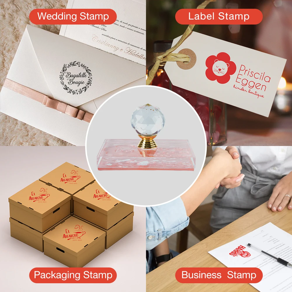 Wedding Stamp Acrylic Rubber Personalized Wedding Student Graduation Business Package Transparent Acrylic Seal wedding stamp