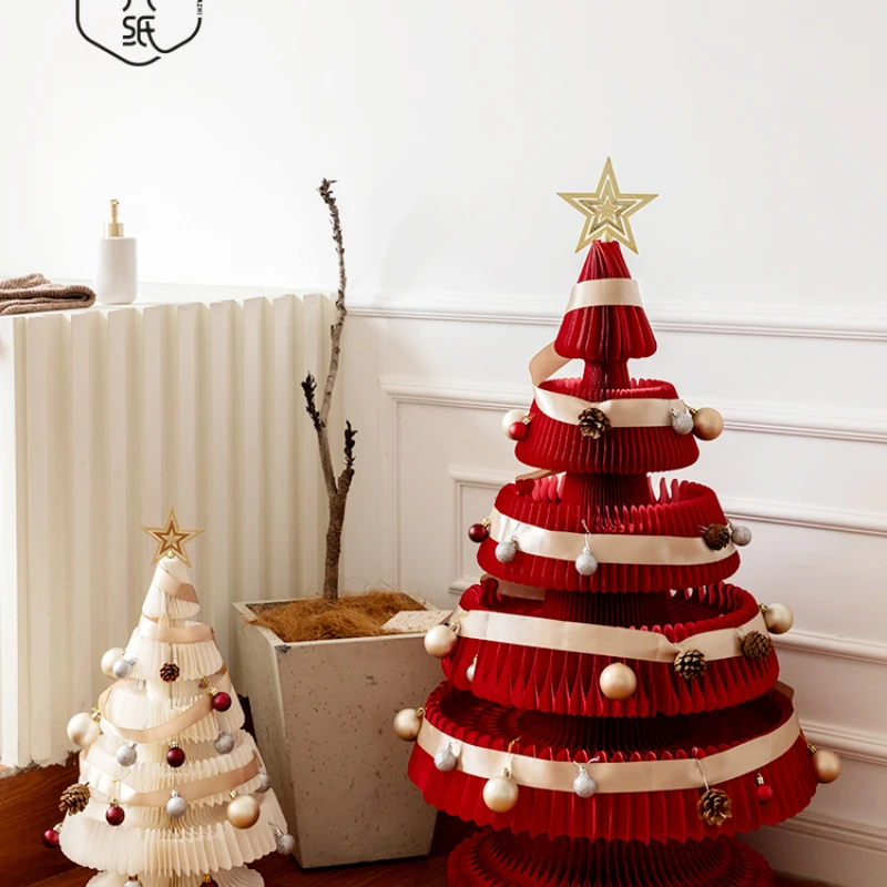 

Eighteen paper Christmas tree home decorations, display windows, props, shopping malls, festive decorations, creative