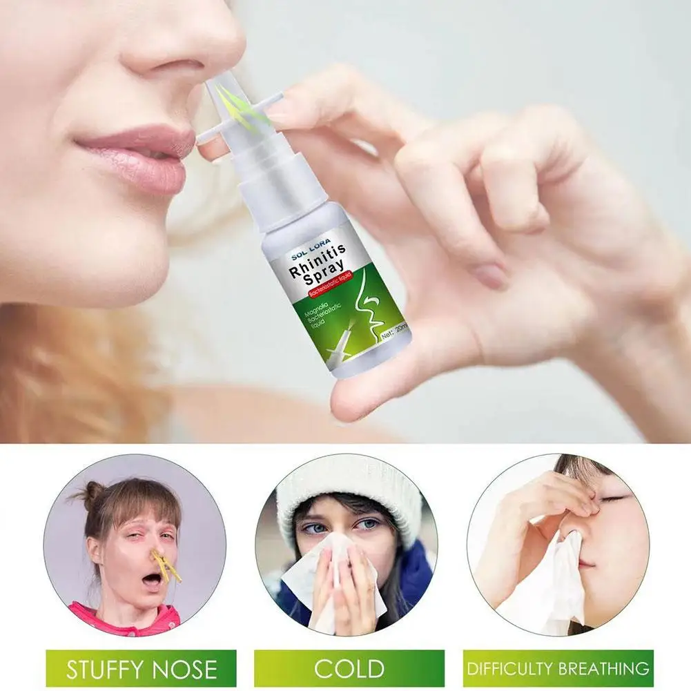 Nasal Spray 2pcs Treatment Chronic Sinusitis Nasal Discomfort Drop Nose Itch Cool Herb Ointment Spray Health Care 20ml nose care spray,nasal spray