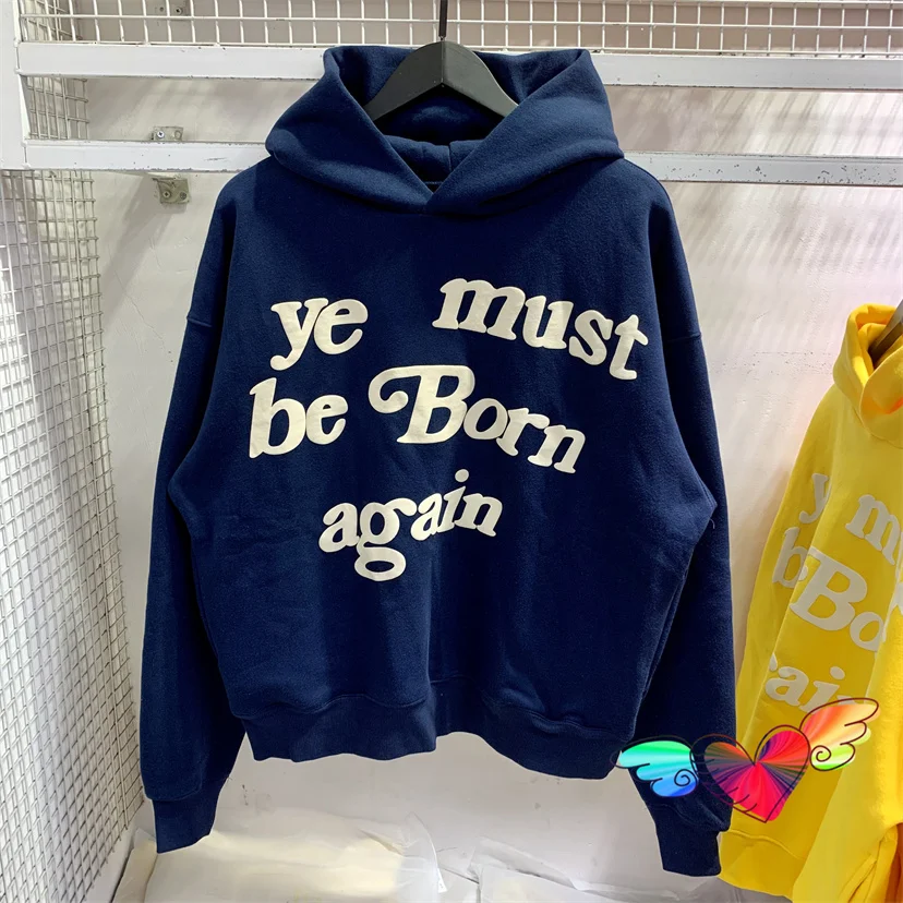 thumbnail image 1 of Sudadera con capucha para hombre y mujer, jersey de gran tamaño con estampado de Puff Kanye West, 1:1, color rosa, Ye Must Be Born Again, 2023fw, 1 of 5