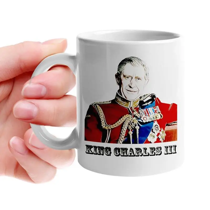 

Чайная кружка King Charles Iii для коронации, портативные сувениры, кружка с королем Англии, керамические кружки 350 мл, подарок для коронации, третья чашка