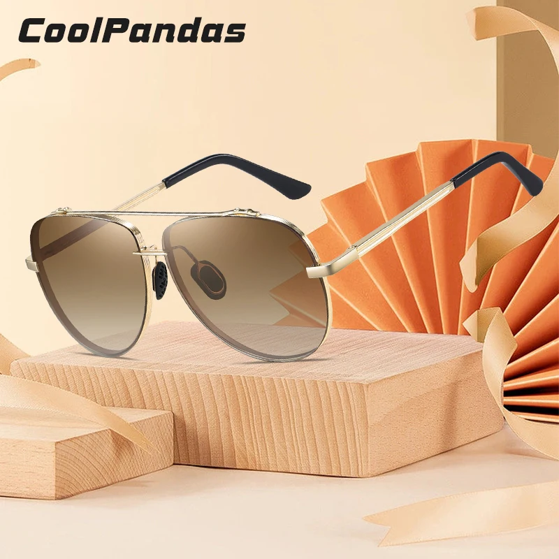 

Мужские Солнцезащитные очки-авиаторы CoolPandas, черные поляризационные очки в металлической оправе, для улицы, для вождения,