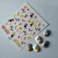 Raccoon Animals 5D Nail Sticker Faux Ongle Transfer Sliders Nail Wraps 1