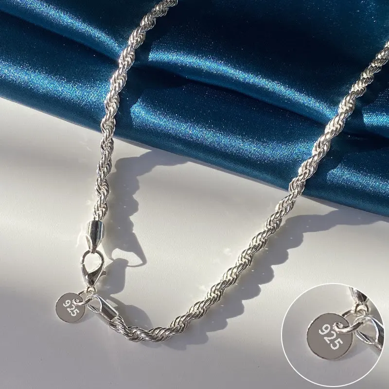 In Stock]Sterling Silver S925 Necklace Women Chain Different Design - Foto 9
