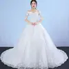 Maria Novia Half Sleeve Belt Wedding Dresses Off The Shoulder Lace Boat Neck Bride Dress Ball Gown Robe De Mariee Customized 1