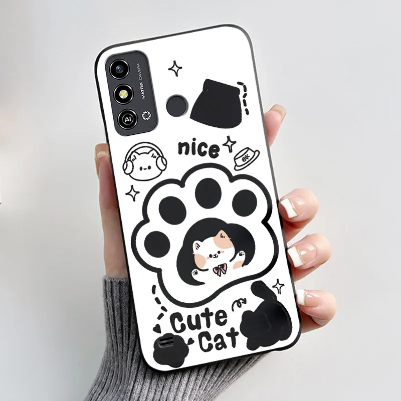 Aesthetic Cute Cat Astronaut Black Soft Silicone Phone Case & Bumper Cover