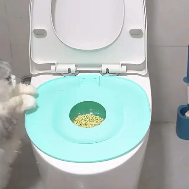 Cat Toilet Training Potty Teacher Seat For Pet Leakproof Non-Stick Cat Toilet Trainer For Apartment Bathroom House 5