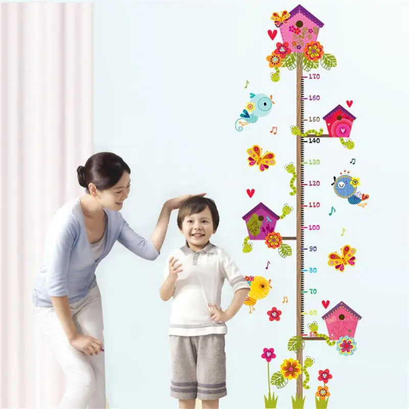 Cartoon Height Measure Wall Sticker Kids Height Sticker Child Growth Ruler Chart Wallpaper for Kids Room Decor Home Decoration