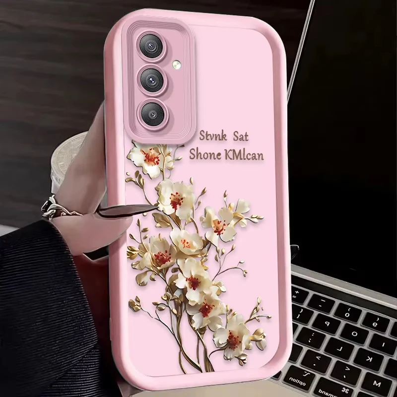 Elegant White and Pink Floral Phone Case Cover