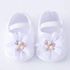 0-18months Baby Girls Shoes And Headband Soft Sole Non-Slip Pearl Flower Princess Wedding Dress Crib Shoes For Newborn Girls 2
