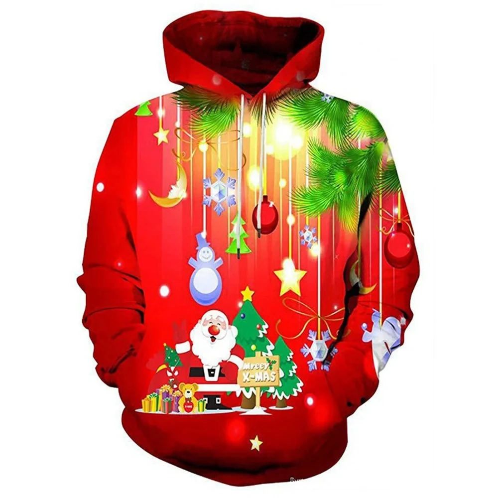 

Boys and Girls 3D Christmas Series Pattern Fashion Casual Hip Hop Trendy Top Sports Hoodie Children's Clothing