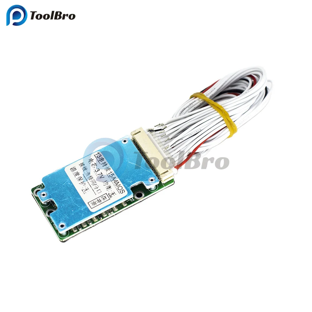 

BMS 13S 48V 15A Li-ion Lithium 18650 Battery Pack Charge Board Common/Separate Port 2-in-1 For Escooter