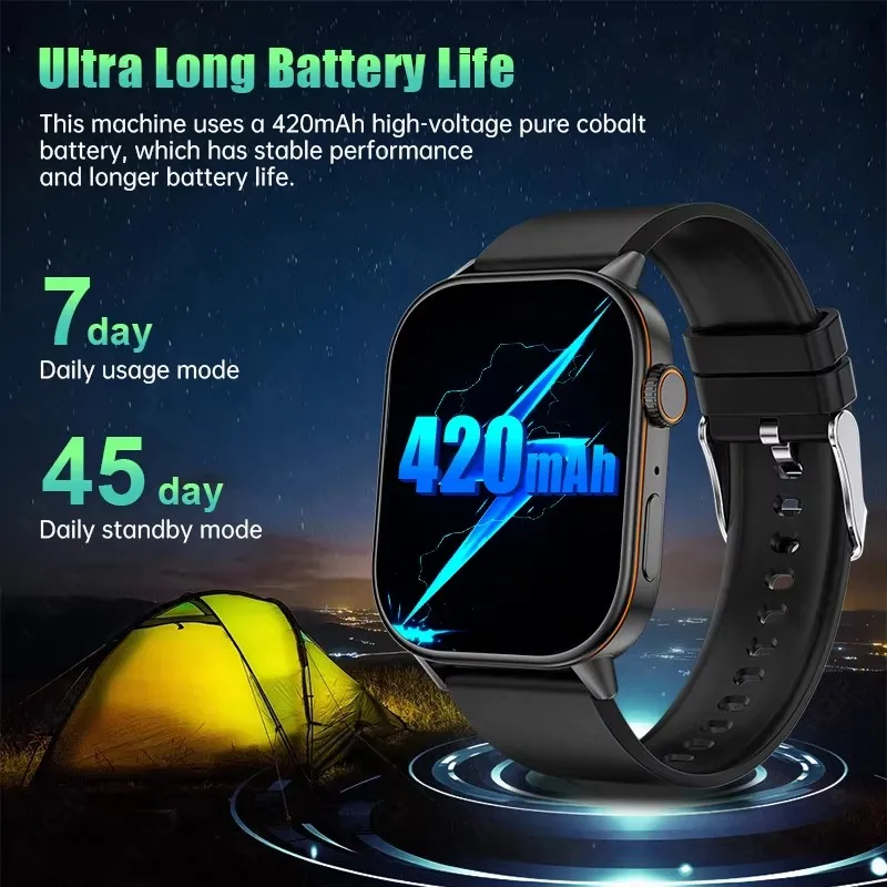 New Sports GPS tracker AMOLED Smartwatch Men Compass Military Outdoor Sports Bluetooth Call Watch 2.01 inch HD screen for Huawei 4