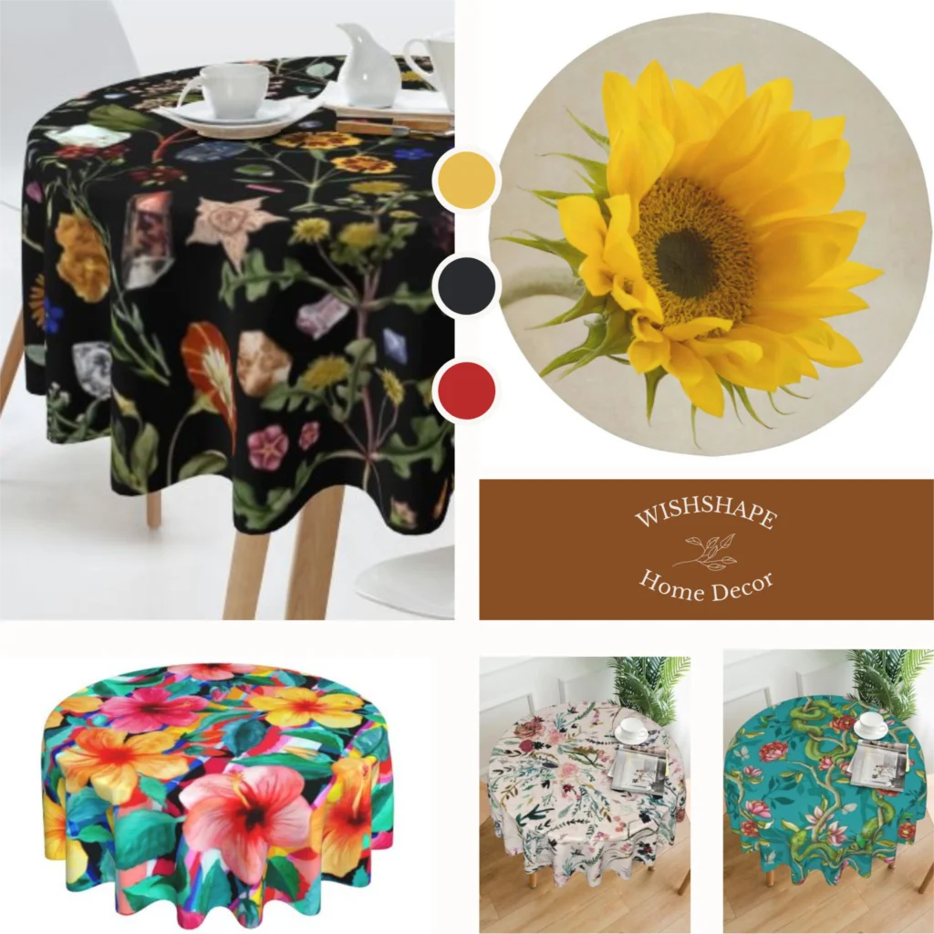 Floral Tablecloth Waterproof Custom Table Cover Wedding Wholesale