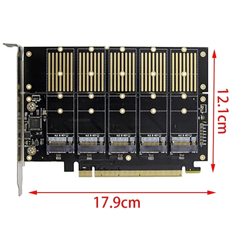 Pcie 5-porta m2 Chave b Sata3.0 Placa de Expansão Ssd Jmb585 Pcie Sata M.2 Nvme Pcie Conversor Cartão - Imagem 3