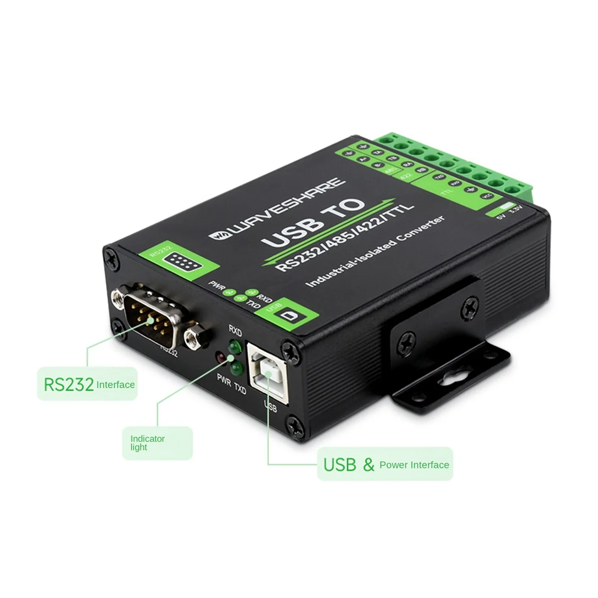 

Промышленный Цифровой изолированный USB-конвертер Waveshare FT232RNL