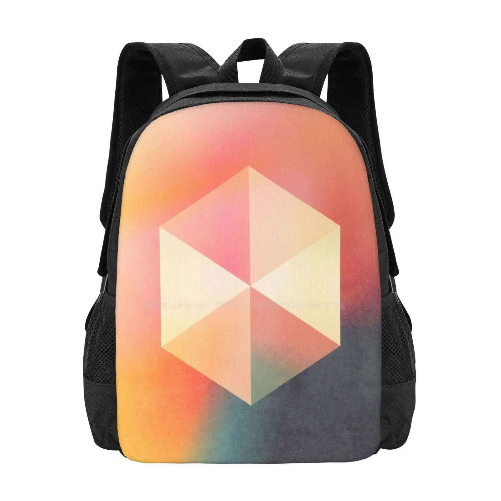 

Syzygy дизайнерский рюкзак с узором, школьные сумки, кубизм, дуализм, баланс цвета, гармония, Вселенная, теплый крутой, обучение, клетка, шестигранный