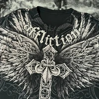 Y2K Affliction T Shirt Vintage Clothing Punk Hip Hop Graphic Print Oversized T shirt Women Round Neck Cotton Short Sleeve Tops - Image 5