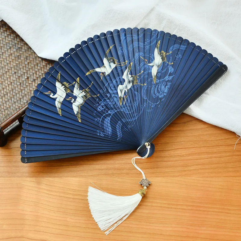 

Full Bamboo Crane Decorative Folding Fan
