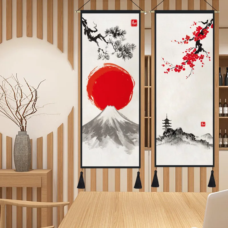 Japanese Ukiyo Great Wave Scroll Painting Art Home Decor