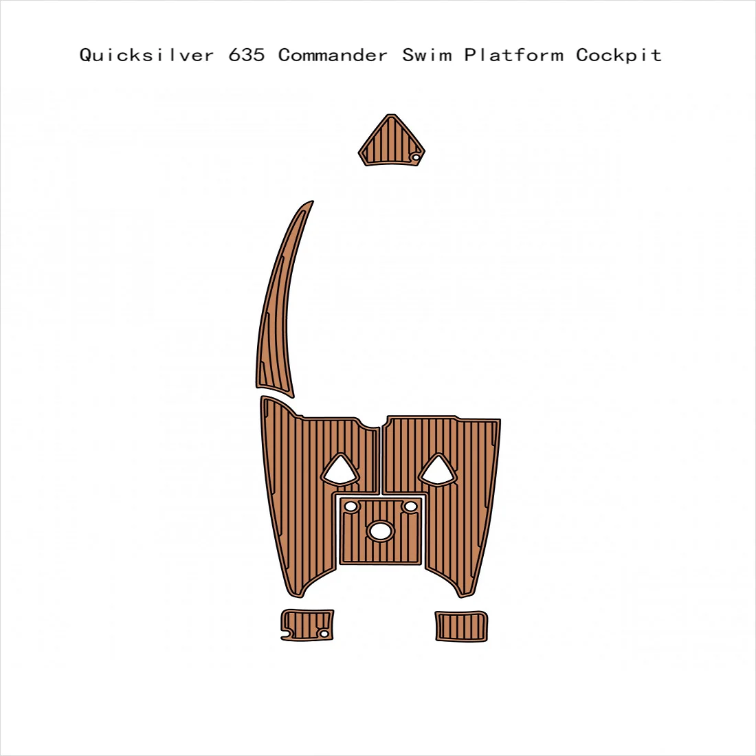 Quicksilver 635 Commander Swim Platform Cockpit Boat Eva Mat Teak Deck Floor Pad