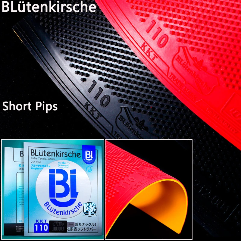 Short Pips BL&uuml;tenkirsche Table Tennis Rubber Sheet Professional Produce Fast Low-spin Balls PingPong Rubber Offensive Playstyles