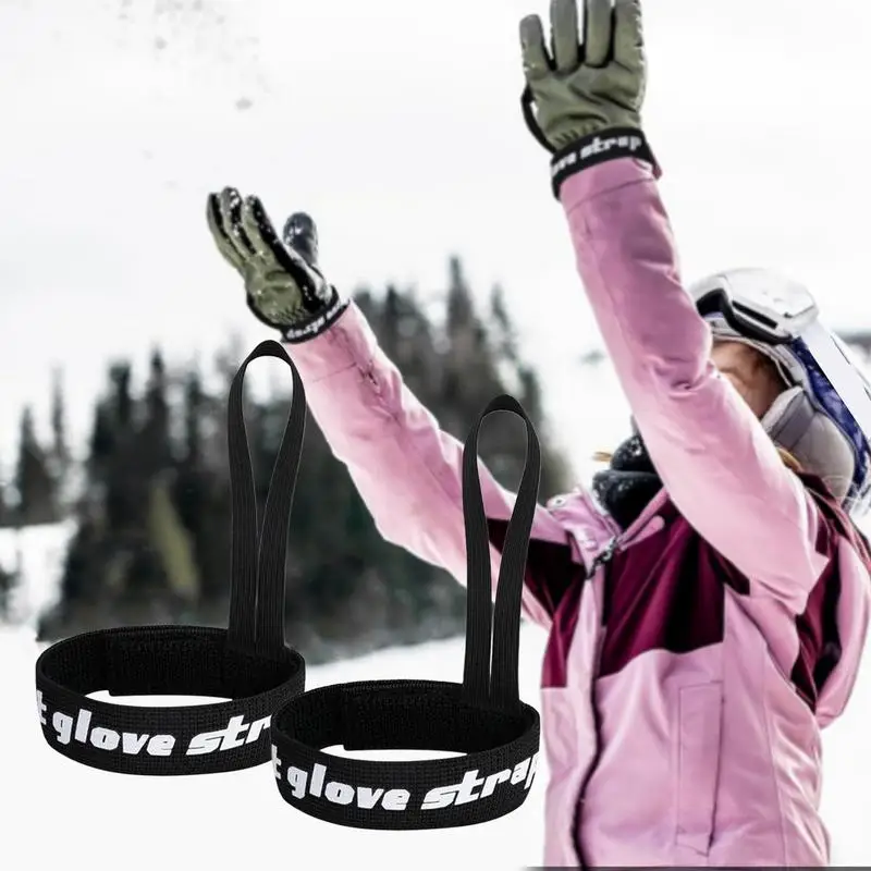 4x Ski Glove Wrist Strap Glove Holder Sport Strap Elastic Wrist Leashs For Snowboard Ski Mountaineering Outdoor Sports