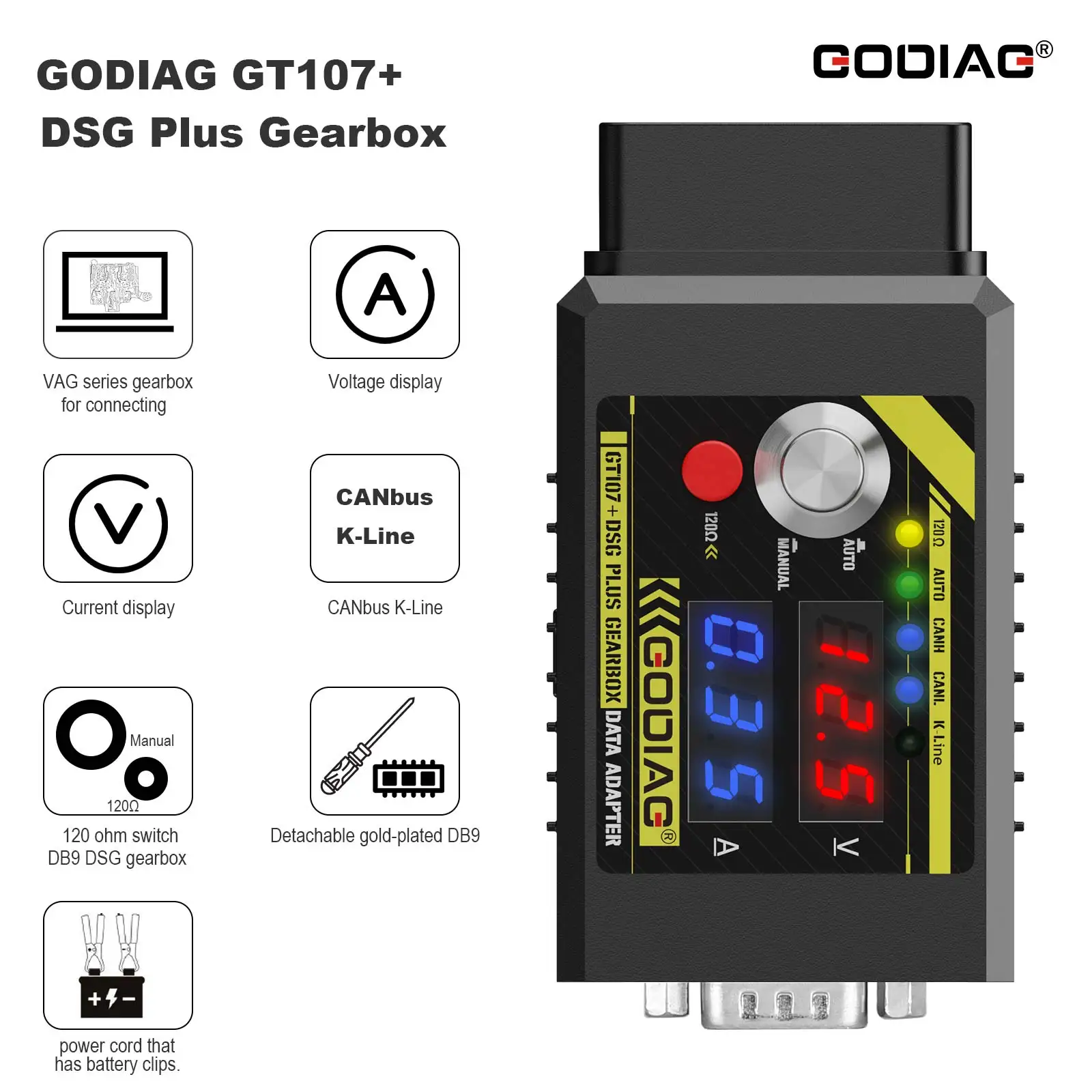 GODIAG GT107+ GT107 Plus DSG Plus Getriebe-Datenadapter für Benz/BMW DQ250 DQ200 VL381 VL300 DQ500 DL501 – Detail 1