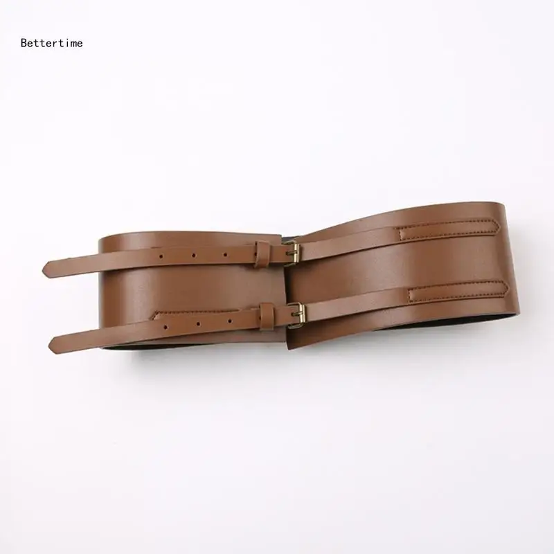 

B36D PU Leathers Wrap Wide Cinchs Belt Waistband Waist Corset Belt for Ladies Dress