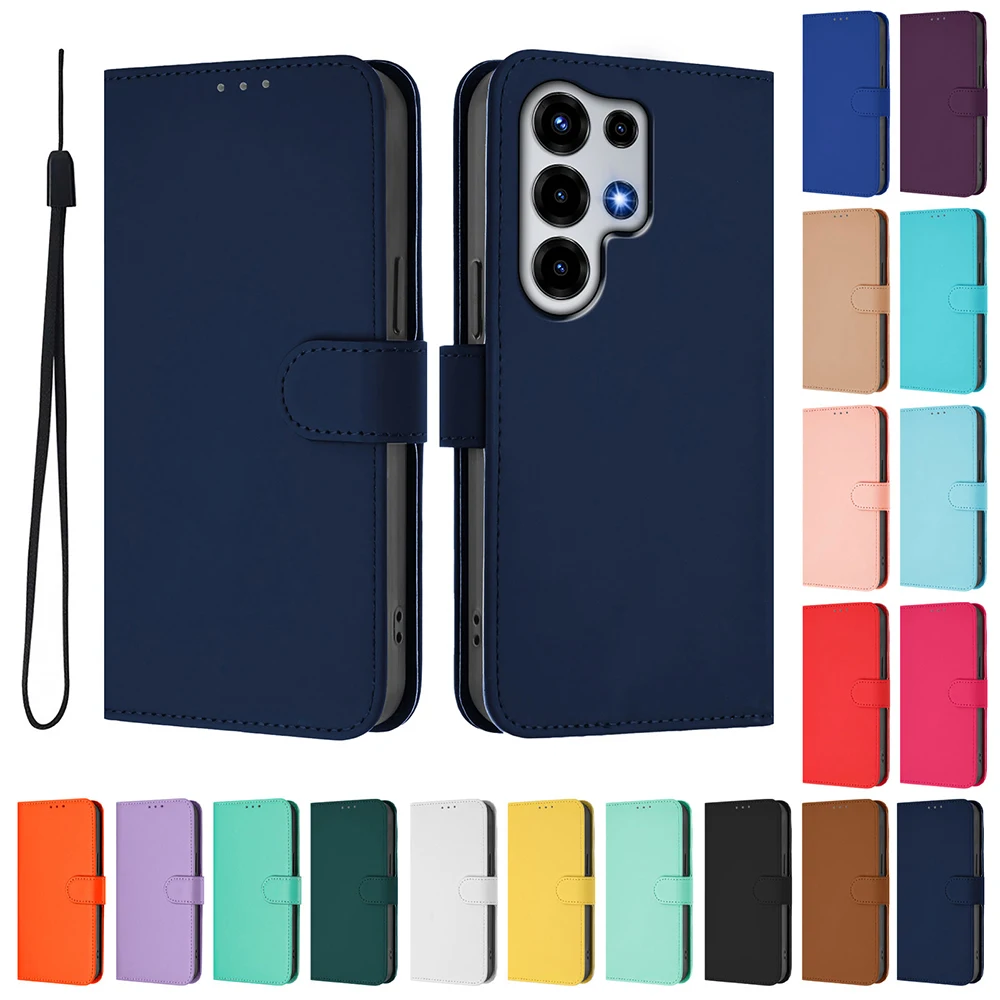 Leather Flip Wallet Phone Cover with Magnetic Closure