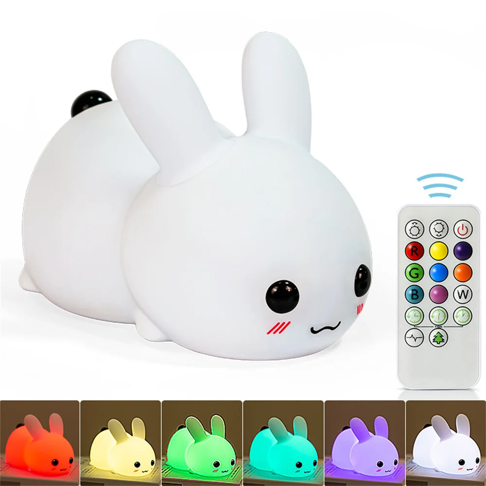 VEILLEUSE EN FORME De Lapin Rechargeable Par USB Pour Chambre à