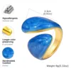 Bagues empilables torsadées ouvertes pour femmes, bague statement audacieuse géométrique bleue en émail croisé, résistante à l'eau